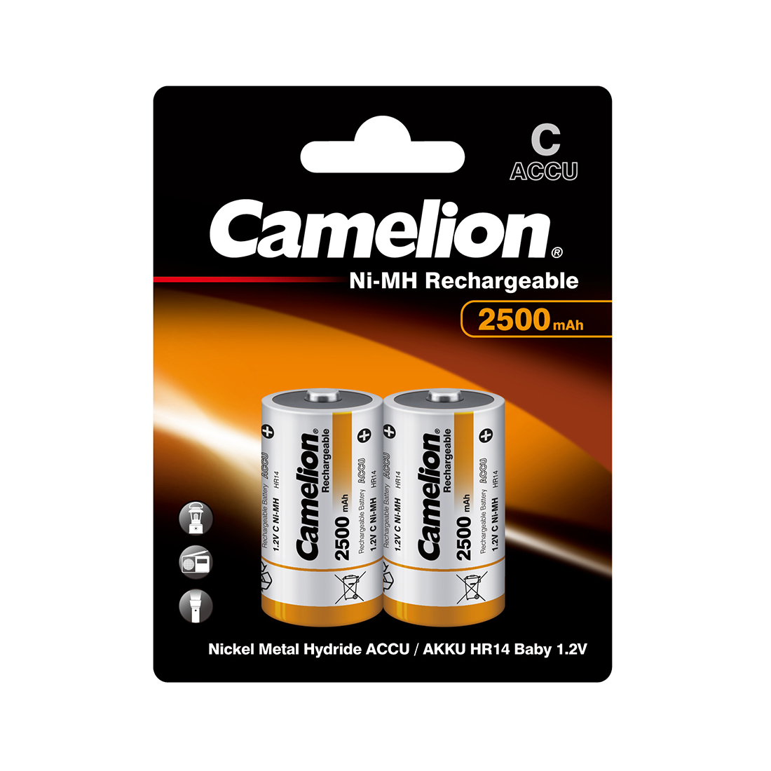 Camelion Аккумулятор CAMELION Rechargeable Ni-MH NH-C2500BP2 2 шт. в блистере