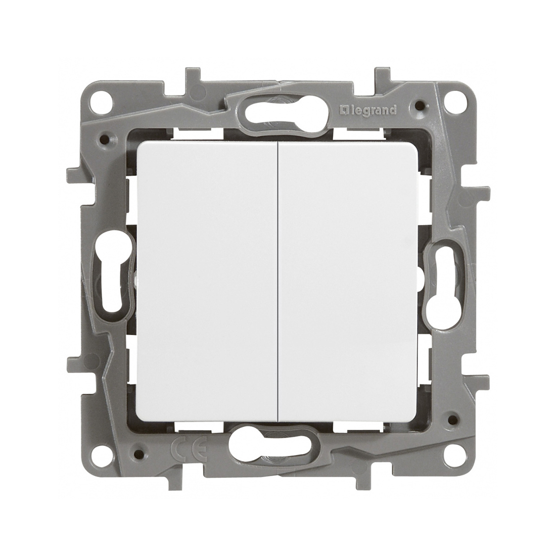 Legrand Выключатель/переключатель двухклавишный Legrand Etika 10 A 250 В белый