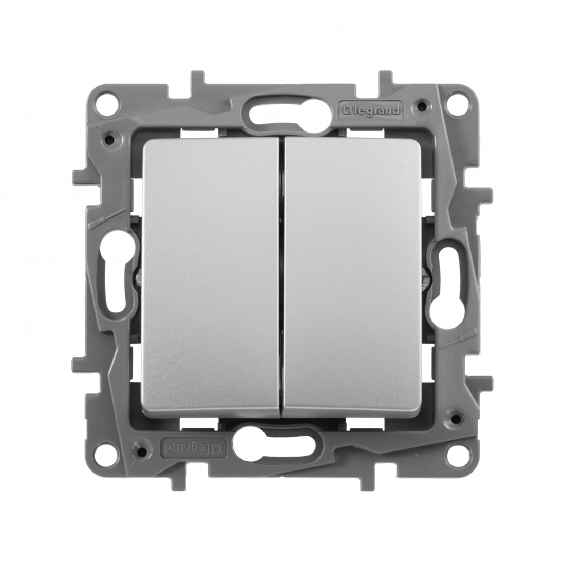 Legrand Выключатель двухклавишный Legrand 672402 Etika 10 A 250 В алюминий