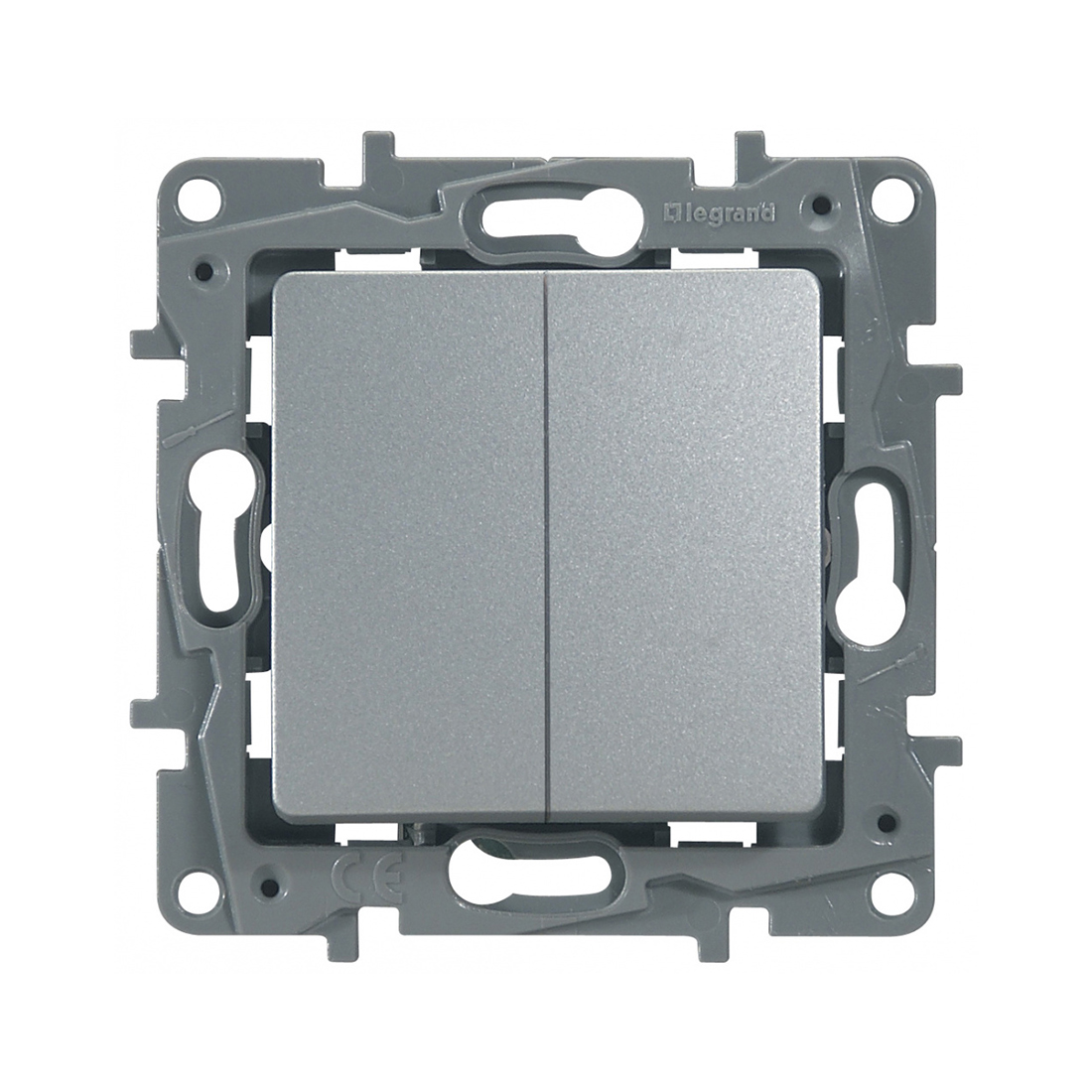 Legrand Переключатель двухклавишный Legrand 672412 Etika 10 A 250 В алюминий