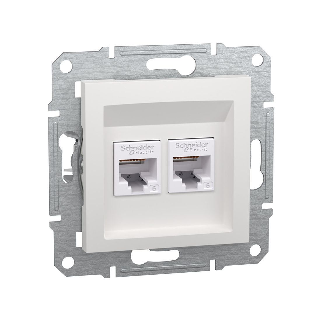 Schneider Electric Розетка двойная компьютерная SE EPH4870121 Asfora RJ45 кат. 6 механизм белый