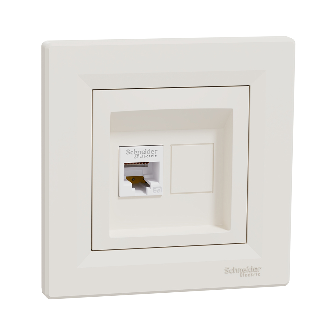 Schneider Electric Розетка компьютерная SE EPH4300123 Asfora RJ45 кат. 5e в сборе кремовый