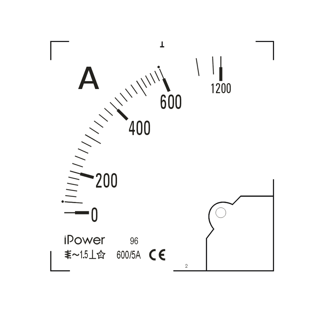 iPower Шкала для амперметра iPower 600/5