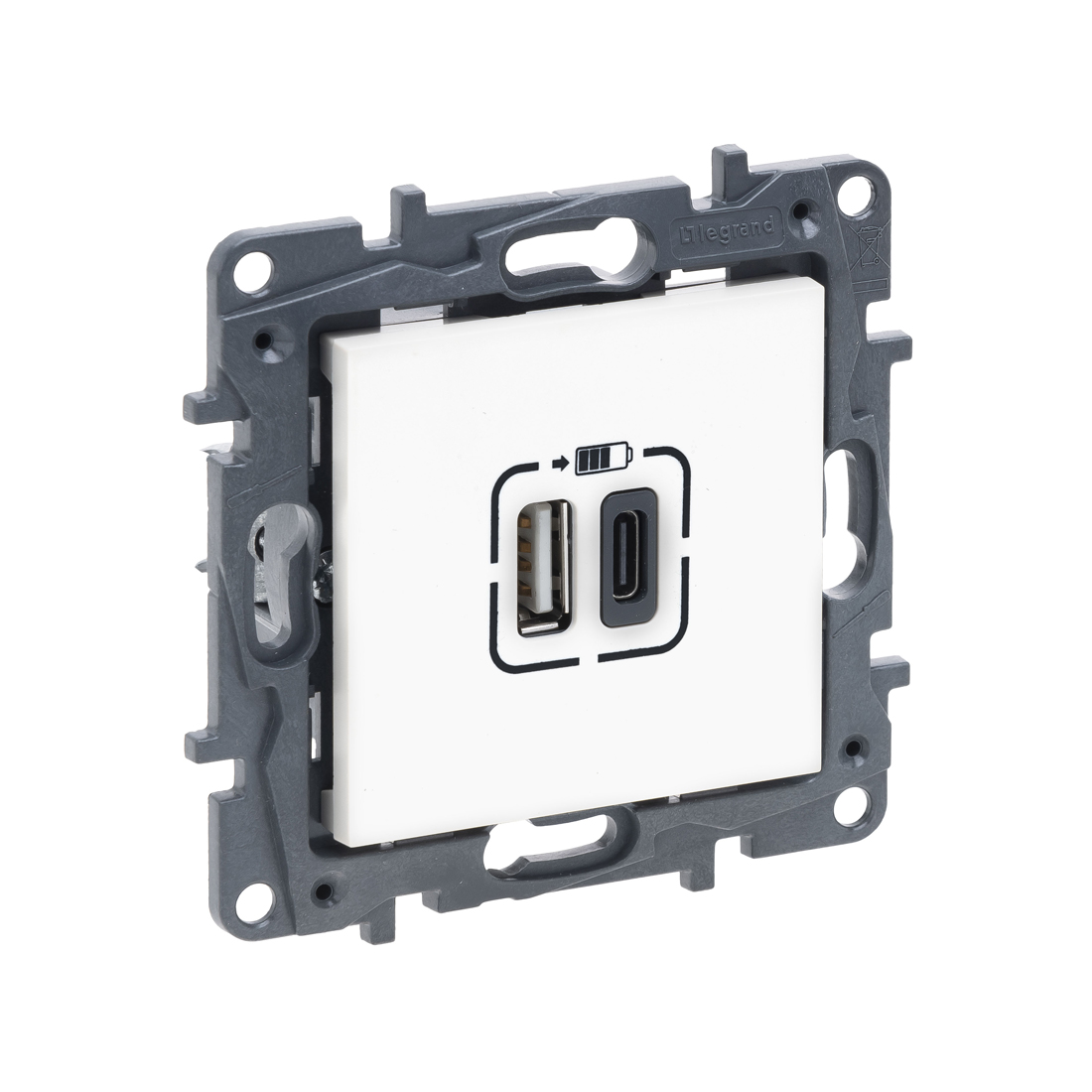 Legrand Розетка USB Niloe Step Тип А+C 12Вт+15Вт 5В Белый