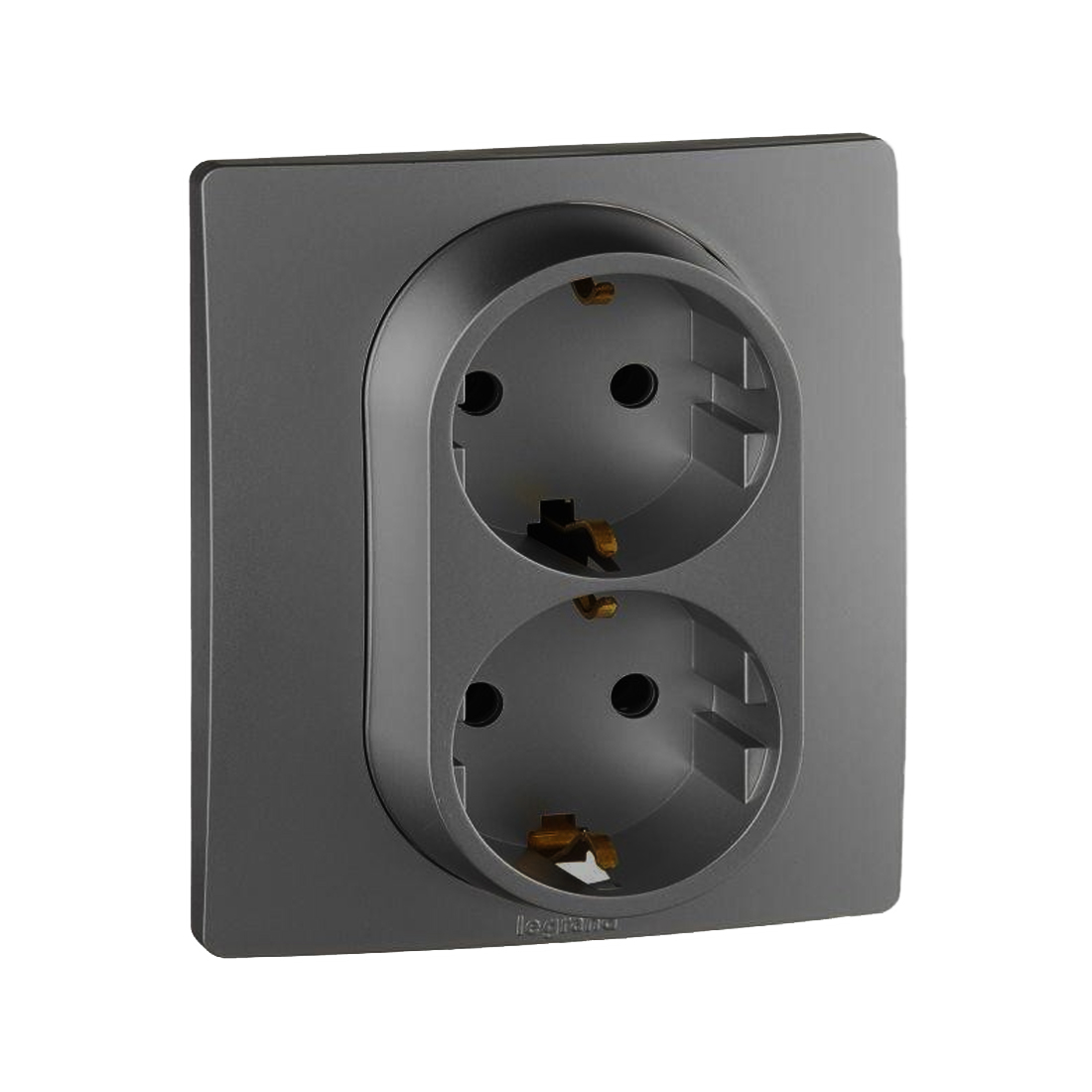 Legrand Розетка двойная 2х2К+З Niloe Step 16А 250 В с з/ш авт. клеммы Чёрный