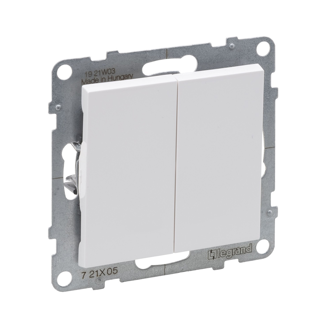 Legrand Выключатель двухклавишный Suno 10А 250В безвинт.зажим Белый