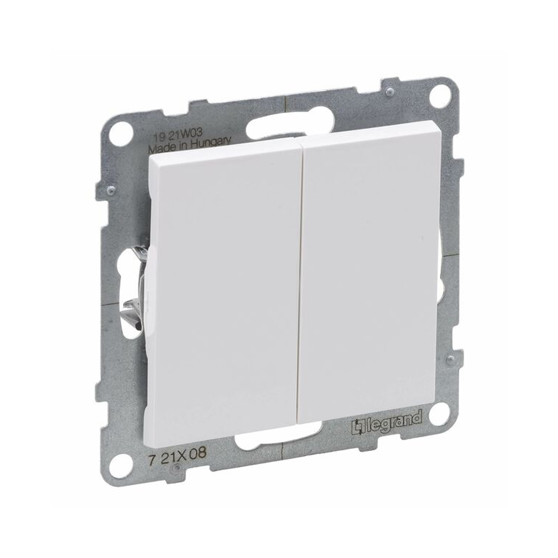 Legrand Переключатель двухклавишный Suno 10А 250В безвинт.зажим Белый