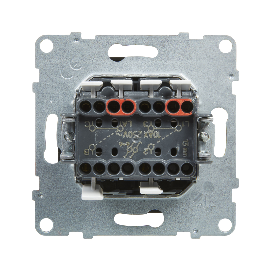 Legrand Переключатель двухклавишный Suno 10А 250В безвинт.зажим Антрацит