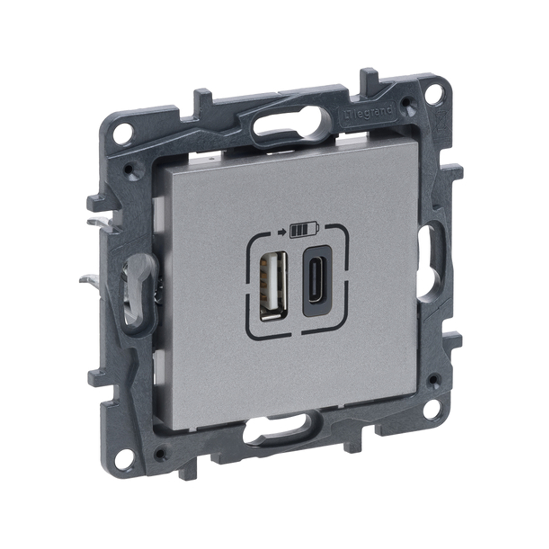 Legrand Розетка USB Niloe Step Тип А+C 12Вт+15Вт 5В Алюминий