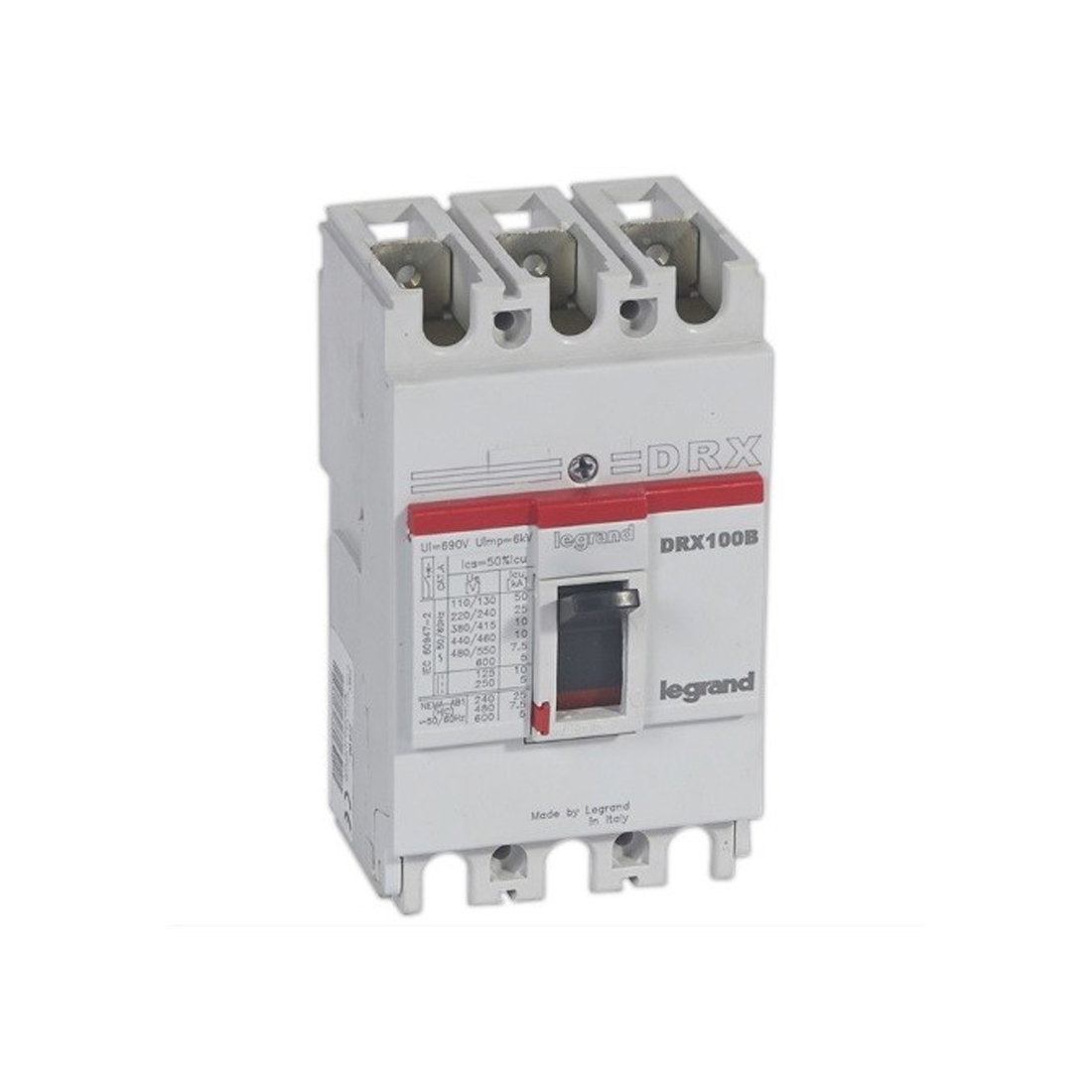 Legrand Автоматический выключатель Legrand 27255 3П 80A DRX125 10kA термомагнитный