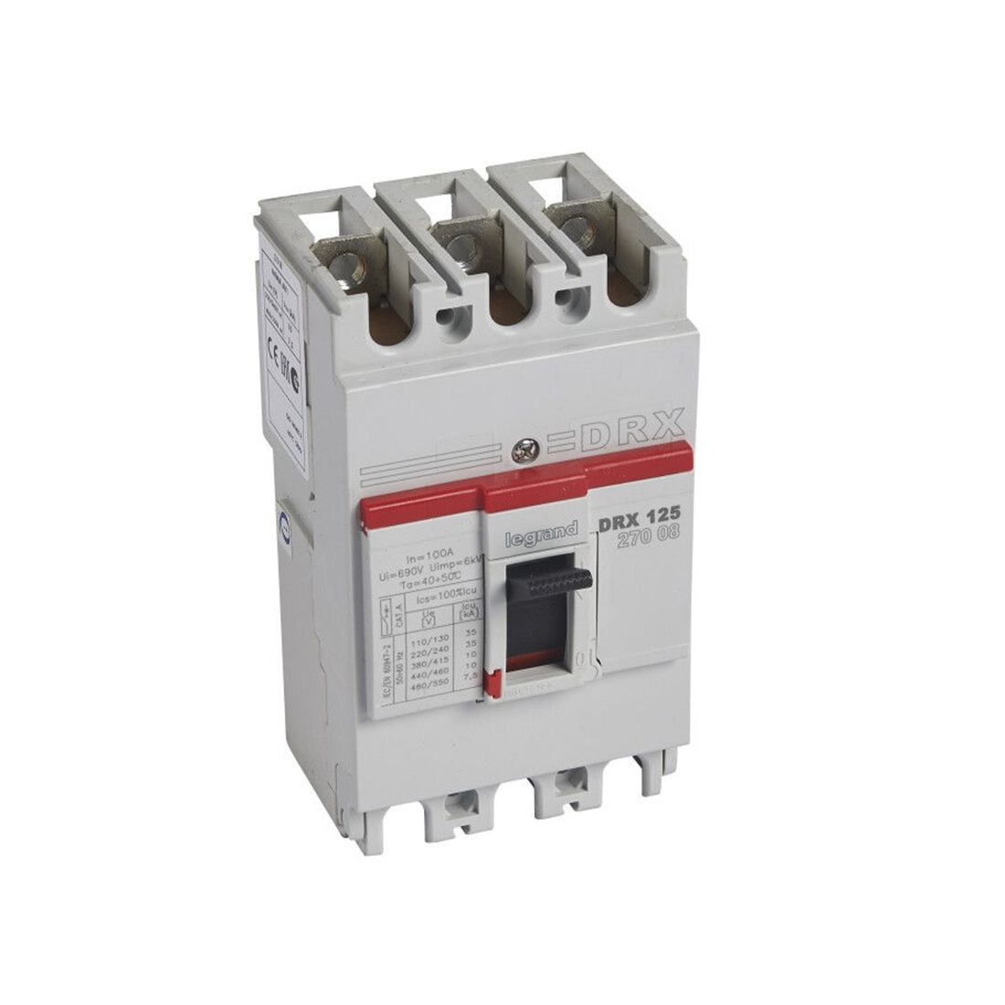 Legrand Автоматический выключатель Legrand 27008 3П 100A DRX125 10kA термомагнитный