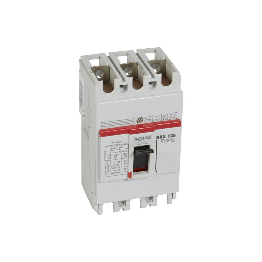 Legrand Автоматический выключатель Legrand 27028 3П 100A DRX125 20kA термомагнитный