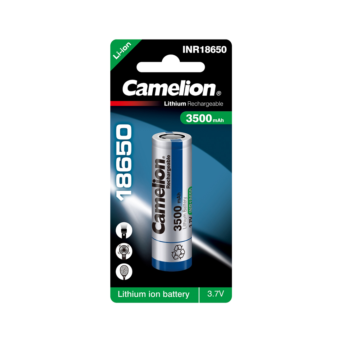 Camelion Аккумулятор CAMELION Lithium ICR18650-3500, 3500 mAh 1 шт. в блистере