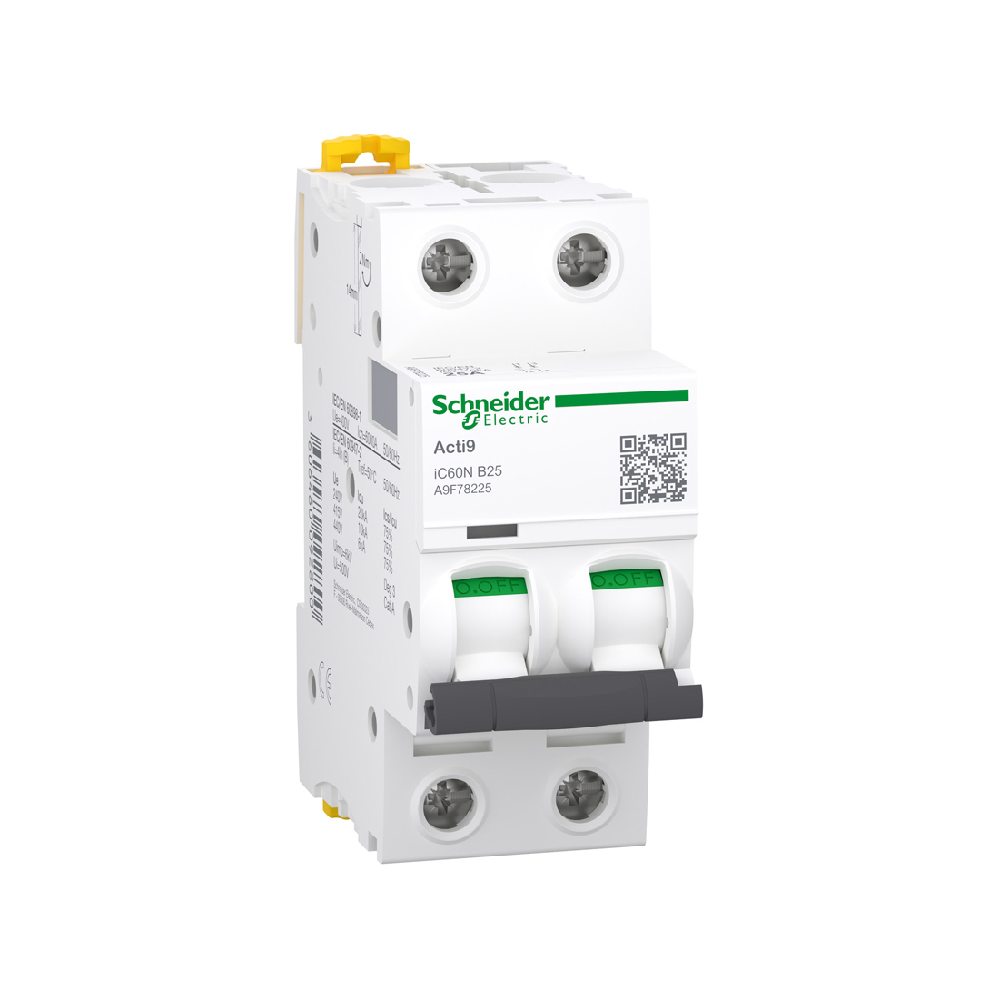 Schneider Electric Автоматический выключатель SE A9F78225 Acti9 iC60N 2P 25А B 6кА