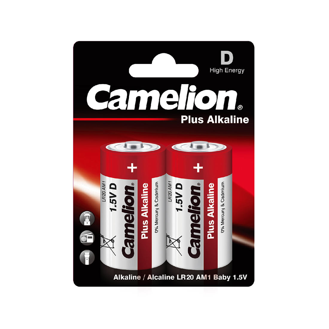 Camelion Батарейка CAMELION Plus Alkaline LR20-BP2 2 шт. в блистере