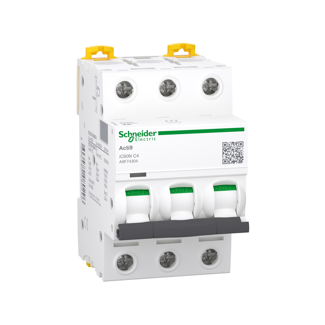 Schneider Electric Автоматический выключатель SE A9F74304 Acti9 iC60N 3P 4A C 6kA
