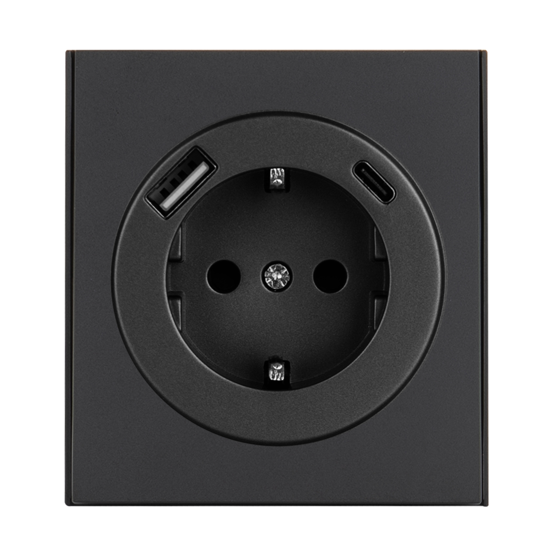 Himel Розетка Inovao с заземлением USB A + USB C Чёрный