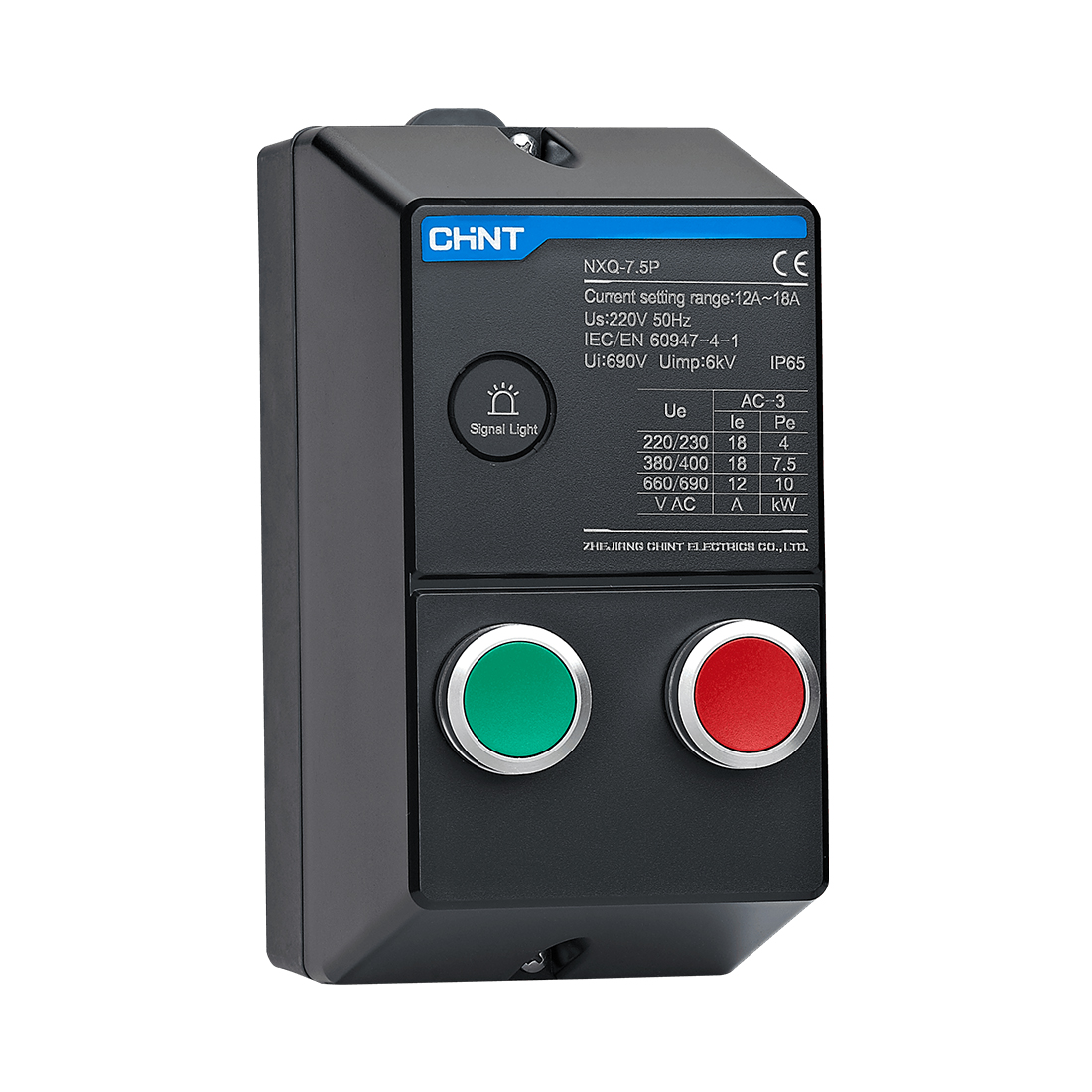 CHINT Электромагнитный пускатель в корпусе CHINT NXQ-5.5P 7-10A AC230В IP65