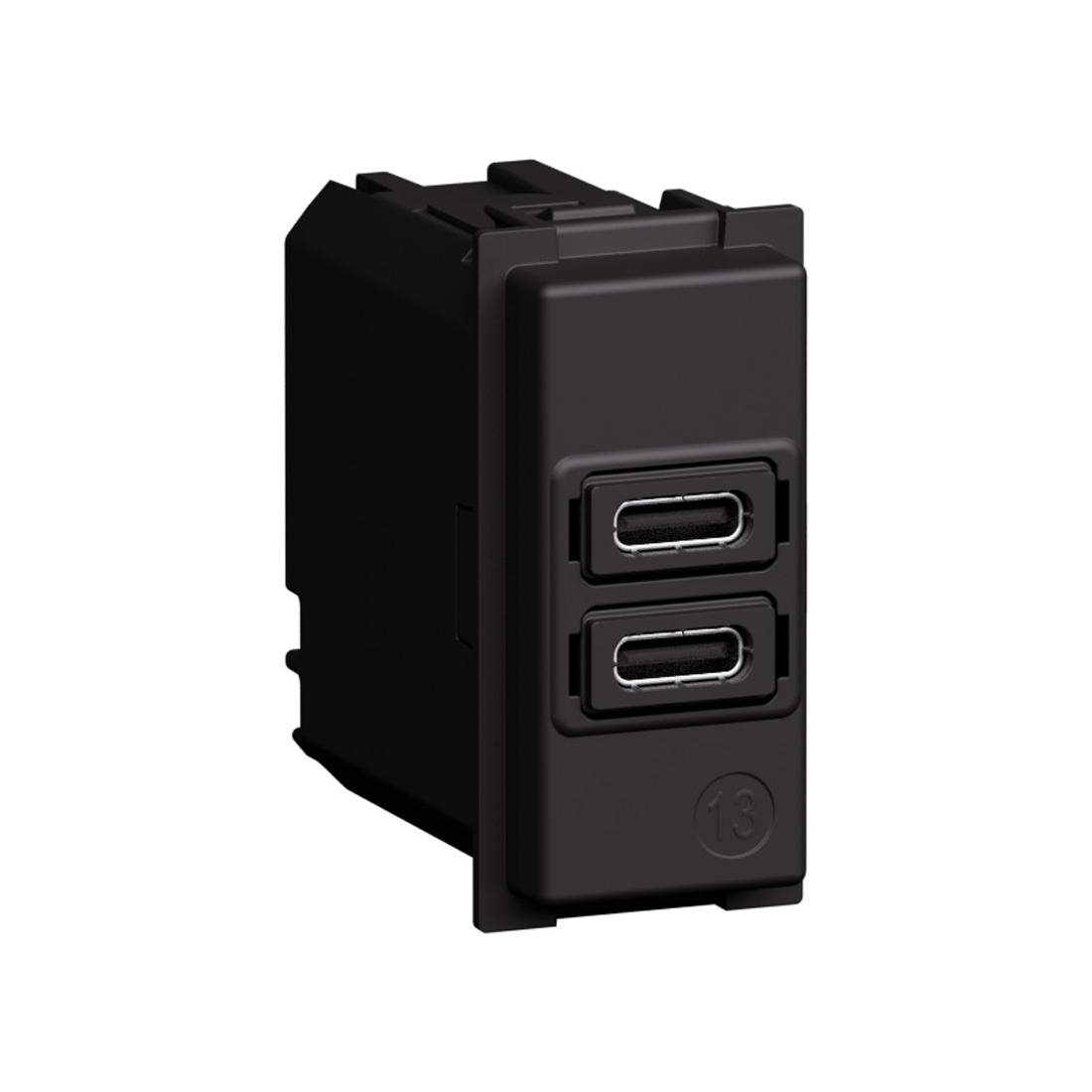 Bticino Зарядное устройство Bticino K4192CC Living Now USB Type-С+C 20Вт 1 модуль черный