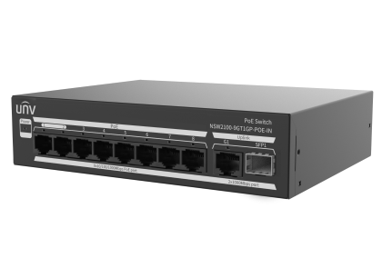Uniview 8-портовый PoE коммутатор NSW2100-9GT1GP-POE-IN