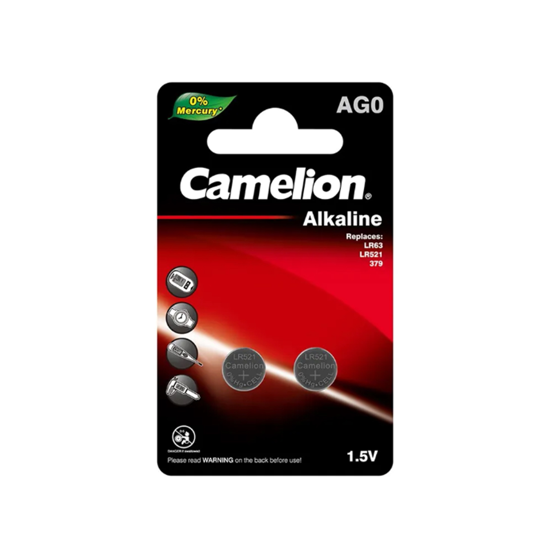 Camelion Батарейка CAMELION Alkaline AG0-BP2(0%Hg) 2 шт. в блистере