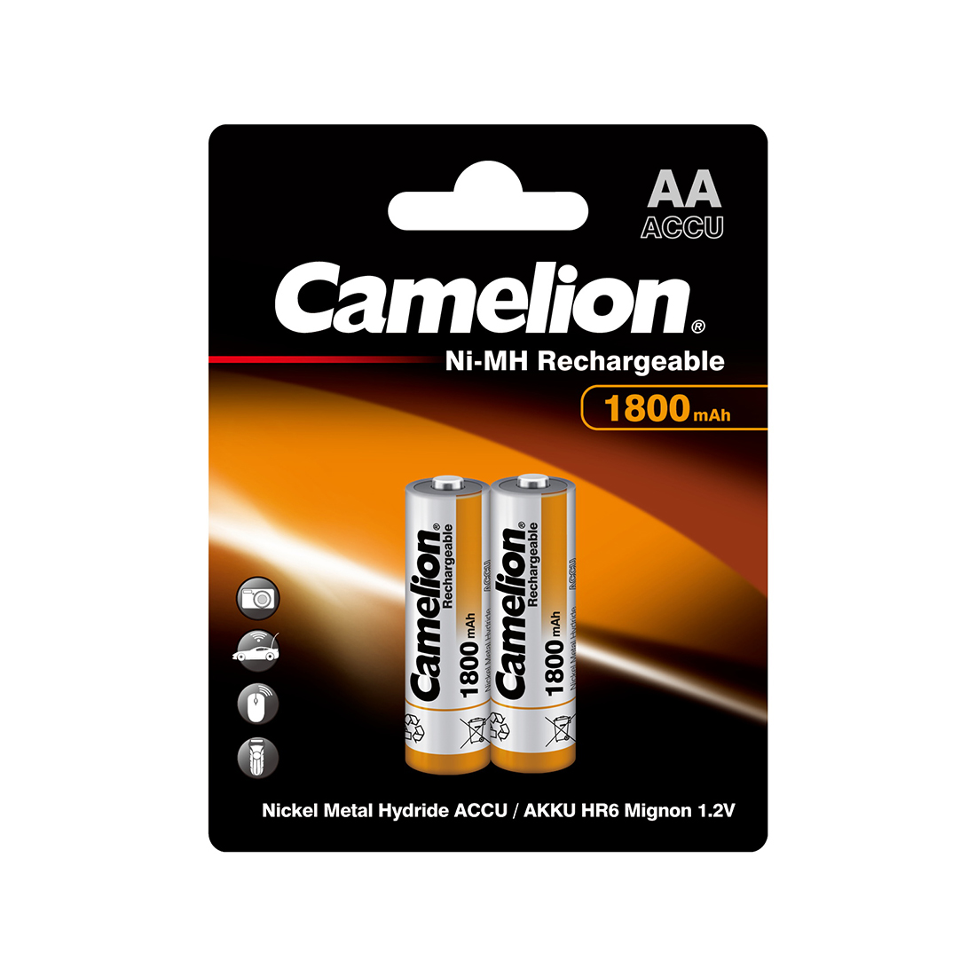 Camelion Аккумулятор CAMELION Rechargeable Ni-MH NH-AA1800BP2 2 шт. в блистере