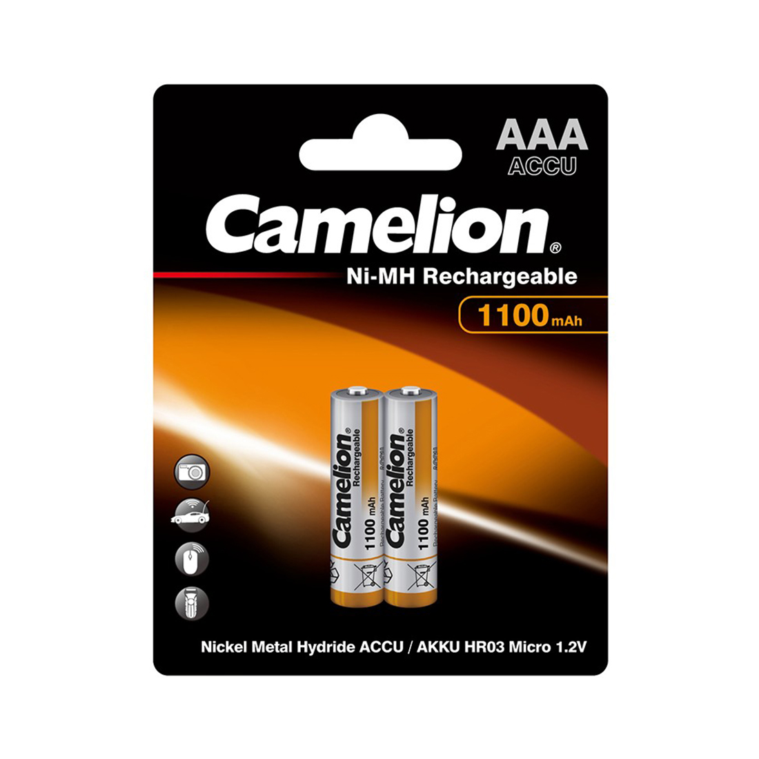 Camelion Аккумулятор CAMELION Rechargeable Ni-MH NH-AAА1100BP2 2 шт. в блистере