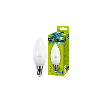 Ergolux Эл. лампа светодиодная Ergolux LED-C35-7W-E14-6K, Дневной