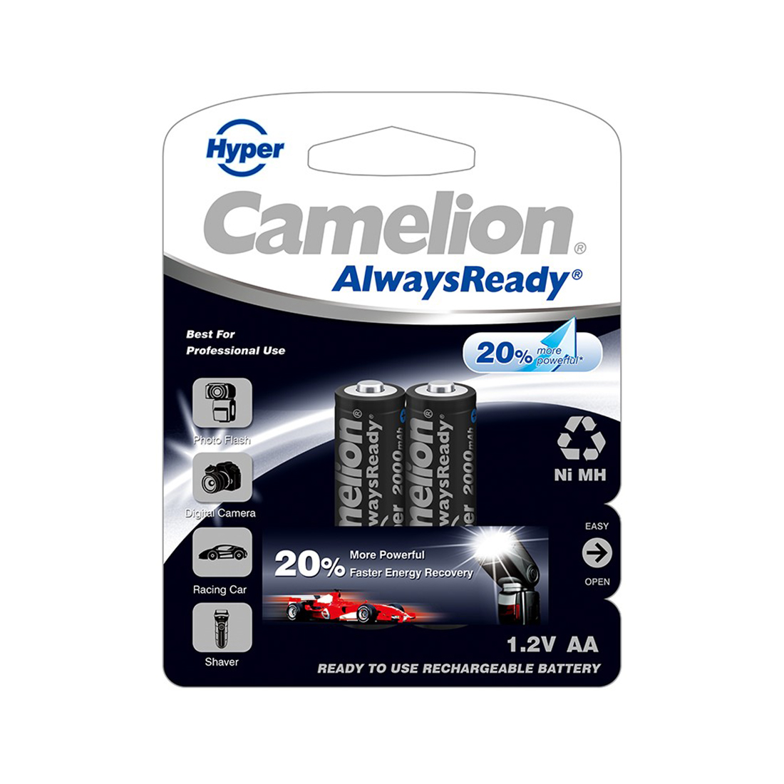 Camelion Аккумулятор CAMELION AlwaysReady "Hyper" Rechargeable Ni-MH NH-AA2000HPBP2 2 шт. в блистере