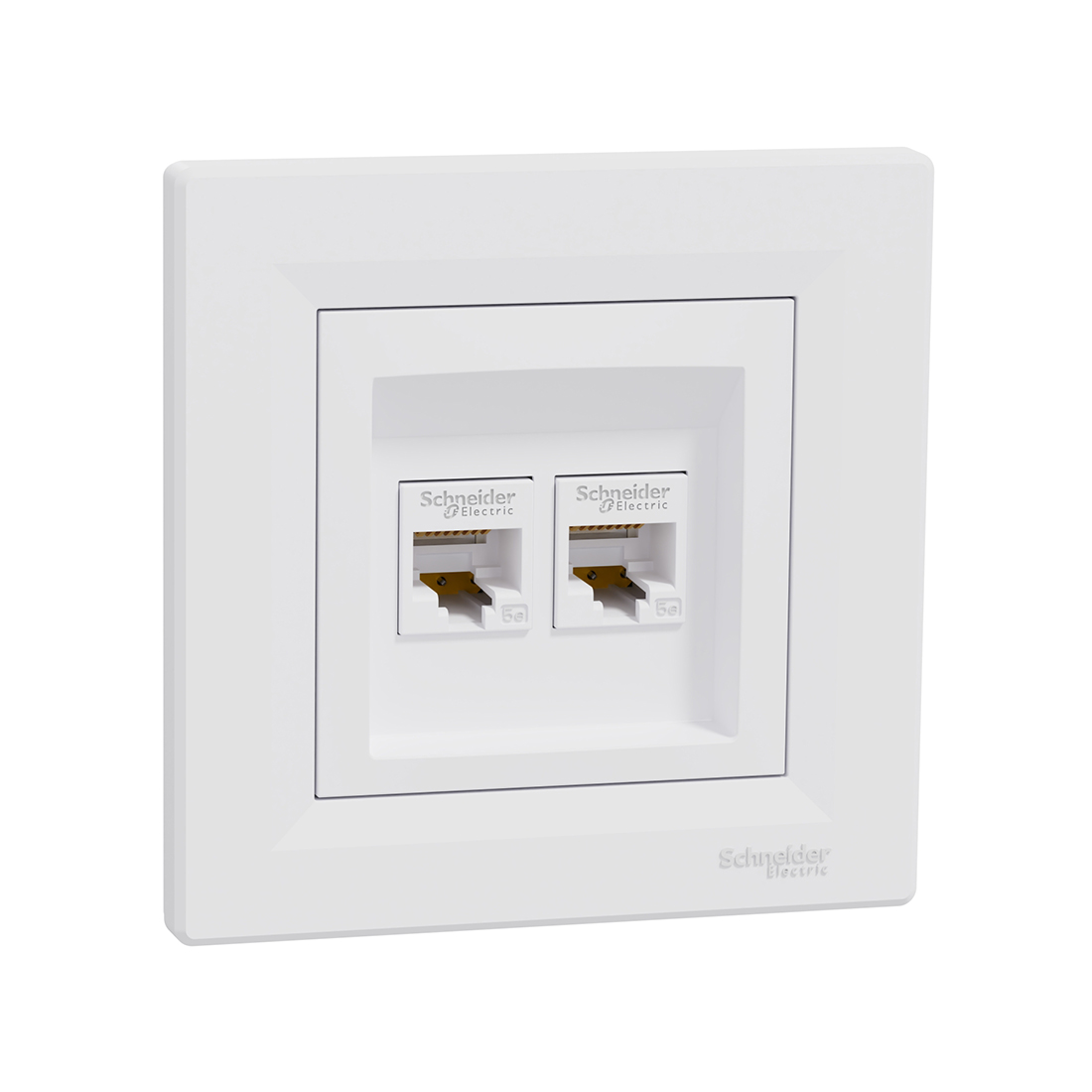 Schneider Electric Розетка двойная компьютерная SE EPH4400121 Asfora RJ45 в сборе белый