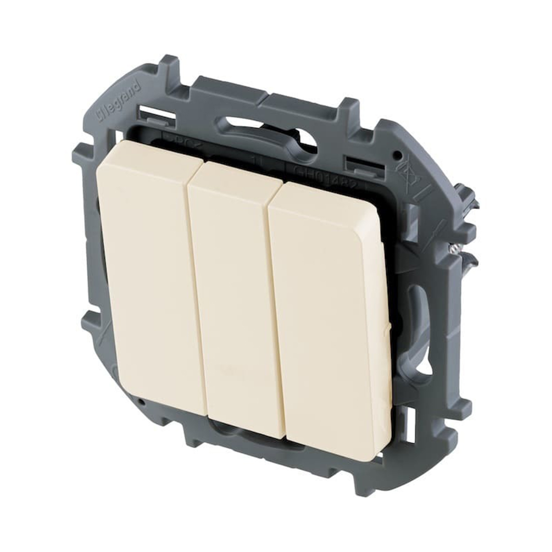 Legrand Выключатель трехклавишный Legrand 673641 Inspiria с/у 20 А ~250В винтовые зажимы слоновая кость