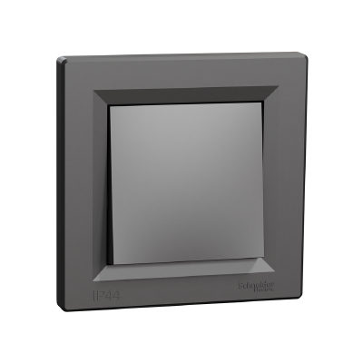 Schneider Electric Выключатель одноклавишный SE EPH0100271 Asfora 10AX IP44 в сборе антрацит
