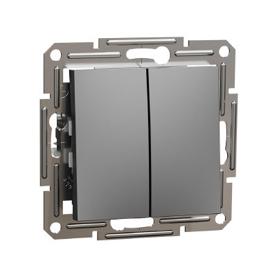 Schneider Electric Выключатель двухклавишный SE EPH0300171 Asfora 10AX антрацит