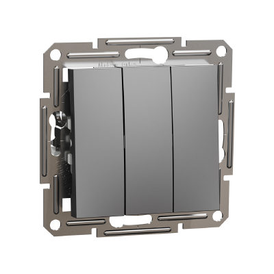 Schneider Electric Выключатель трехклавишный SE EPH2100171 Asfora 10AX механизм антрацит