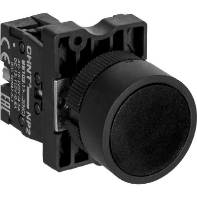 CHINT Кнопка управления CHINT NP2-EA21 без подсветки черная 1НО IP40
