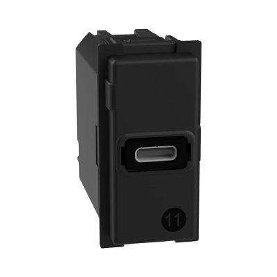 Bticino Зарядное устройство Bticino K4192C Living Now USB Стандарт С 3000мА 1 модуль черный