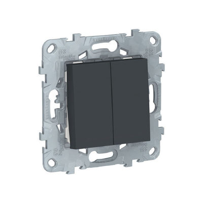 Schneider Electric Выключатель двухклавишный SE NU521154 Unica New антрацит