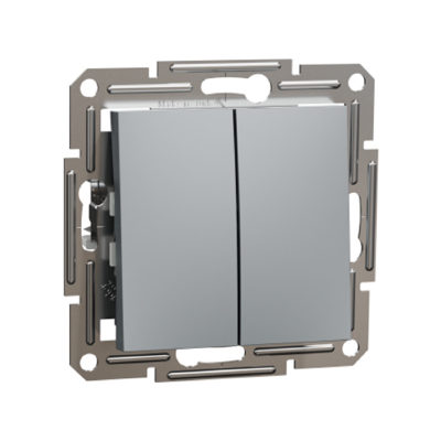 Schneider Electric Выключатель 2х клавишный SE EPH0600162 Asfora проходной механизм сталь