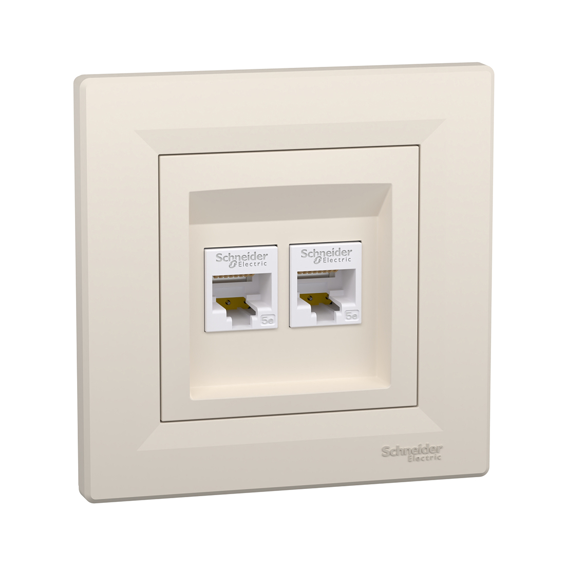 Schneider Electric Розетка двойная компьютерная SE EPH4400123 Asfora RJ45 в сборе кремовый