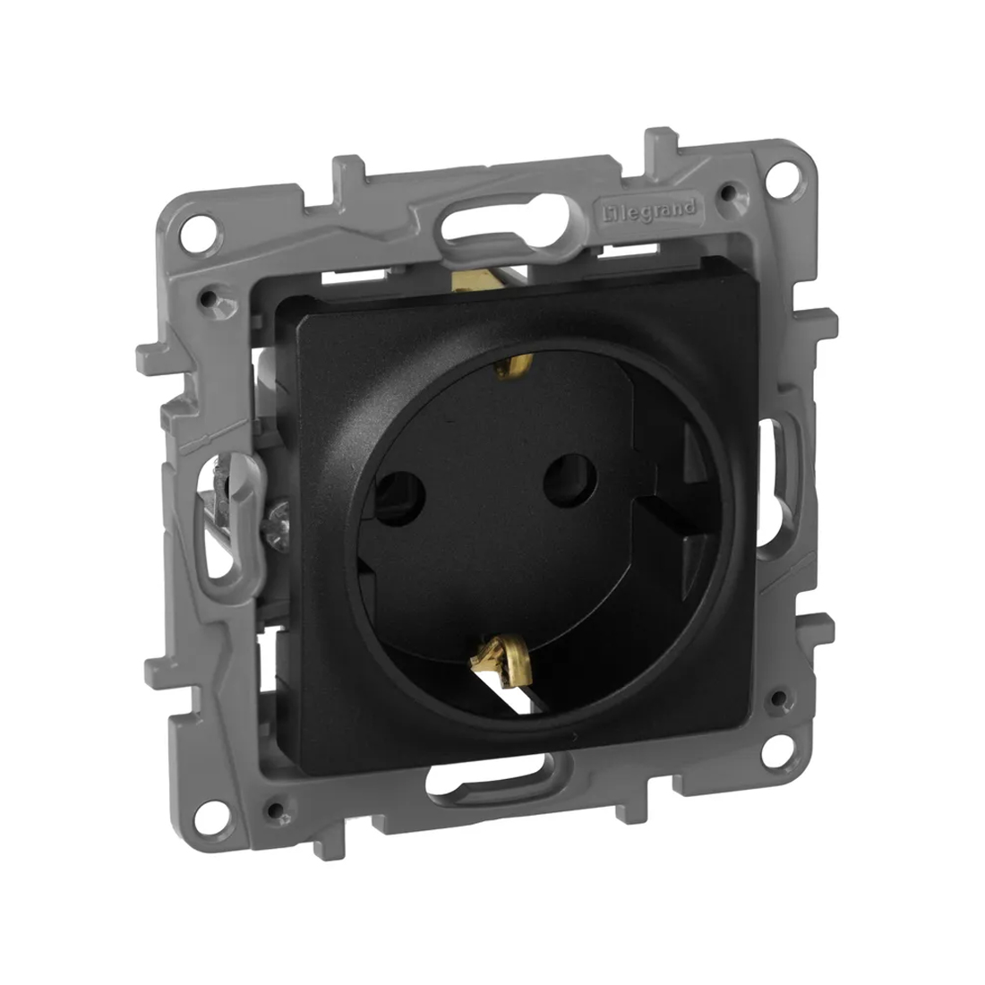Legrand Розетка 2К+З Niloe Step 16А 250 В с з/ш с крышкой IP44 авт. клеммы Чёрный