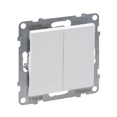 Legrand Выключатель двухклавишный Suno 10А 250В безвинт.зажим Белый
