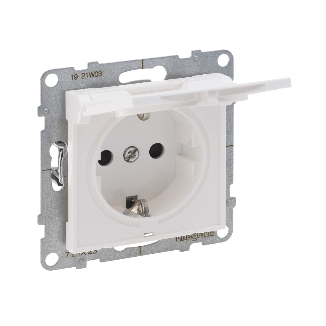 Legrand Розетка 2К+З Suno 16А 250В с з/ш с крышкой IP21 безвинт.зажим Белый