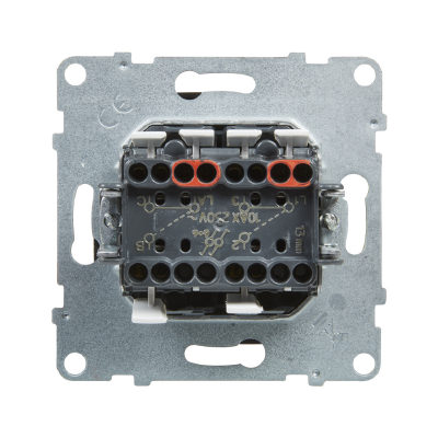 Legrand Переключатель двухклавишный Suno 10А 250В безвинт.зажим Антрацит