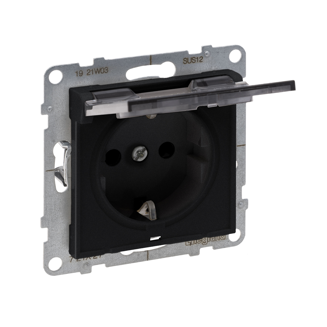 Legrand Розетка 2К+З Suno 16А 250В с з/ш с крышкой IP21 безвинт.зажим Антрацит
