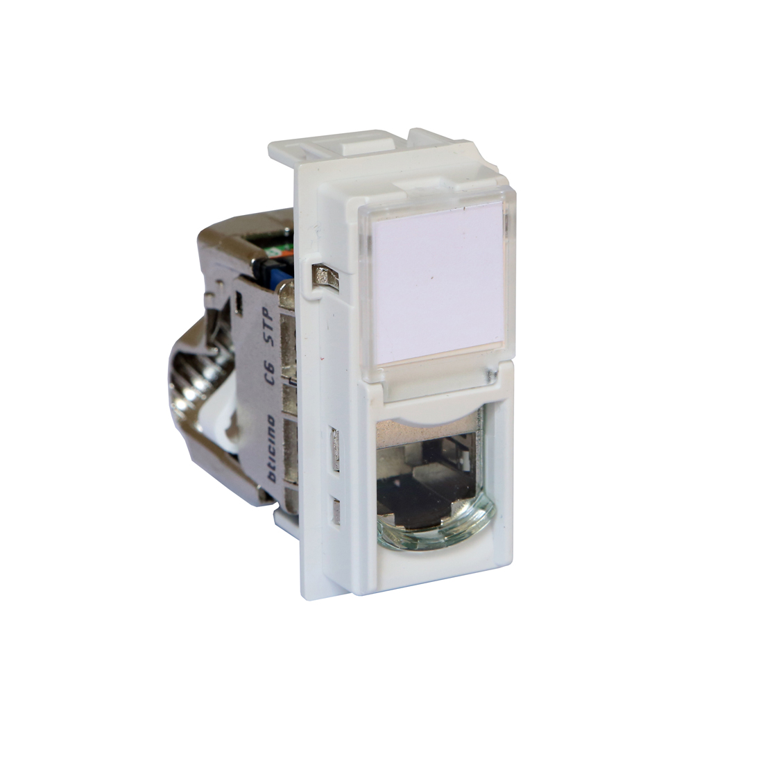 Bticino Розетка компьютерная Bticino KW4279C6S Living Now RJ45 cat6 STP 1 модуль белая
