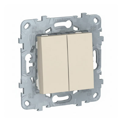 Schneider Electric Переключатель двухклавишный SE NU521344 Unica New бежевый
