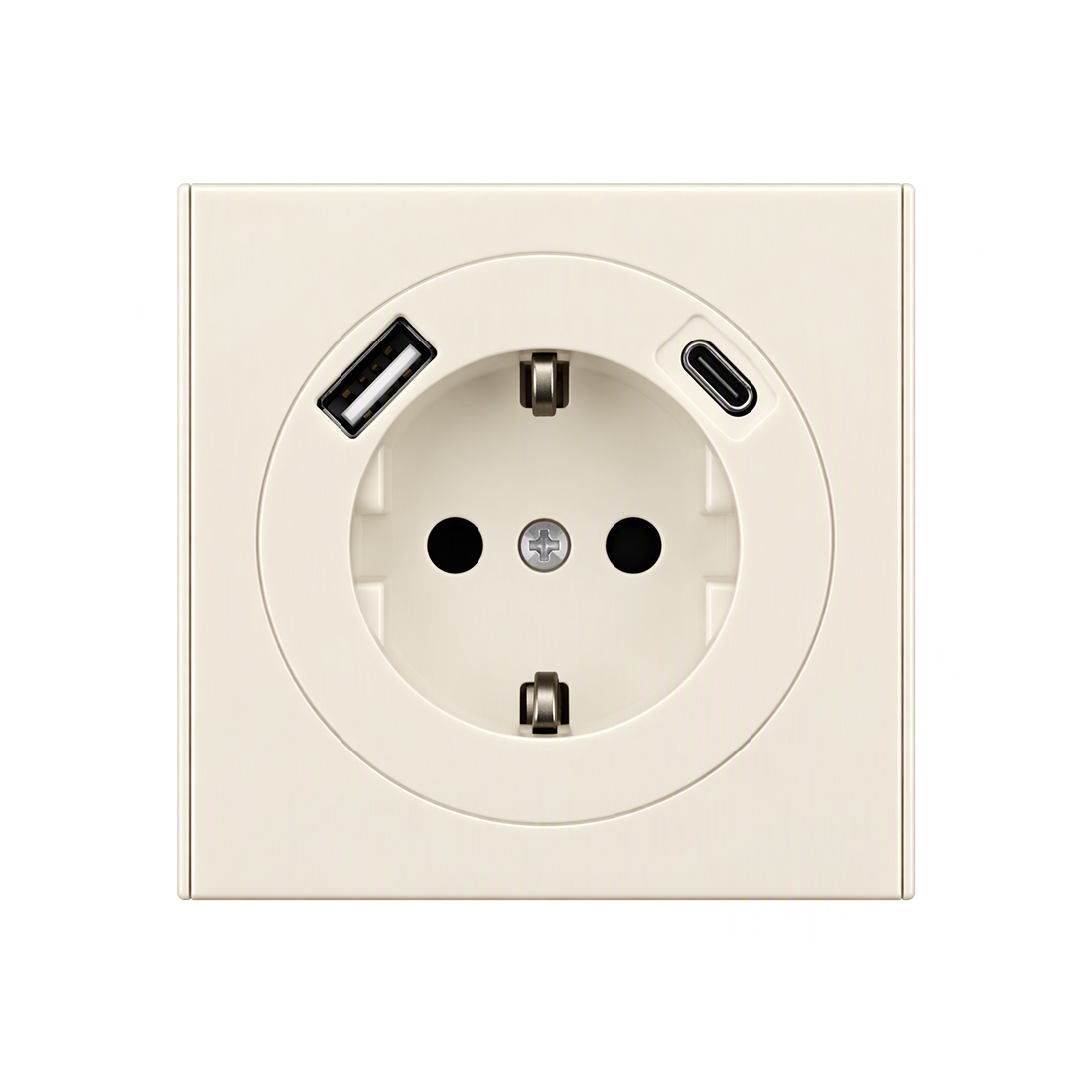 Himel Розетка Inovao с заземлением USB A + USB C Слоновая Кость